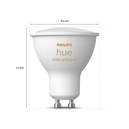 Image of Philips Hue Smart 60W GU10 LED Bulb - White Ambiance Light - 4 Pack - 450LM - Indoor - Control with Hue App - Compatible with Alexa, Google Assistant and Apple Homekit