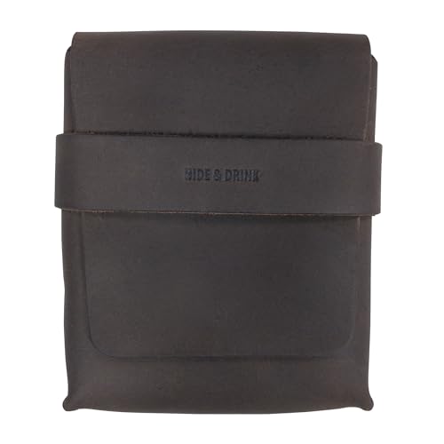 Hide & Drink, Card Organizer Pouch, Holds Up to 12 Cards Plus Folded Bills, Coin Holder, Vintage Case, Stylish Accessories, Full Grain Leather, Handmade, Bourbon Brown