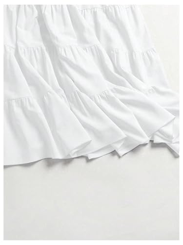 GORGLITTER Women's Boho Flowy Maxi Skirt Layered Ruffle Hem High Waist Swing A Line Long Skirts Casual4