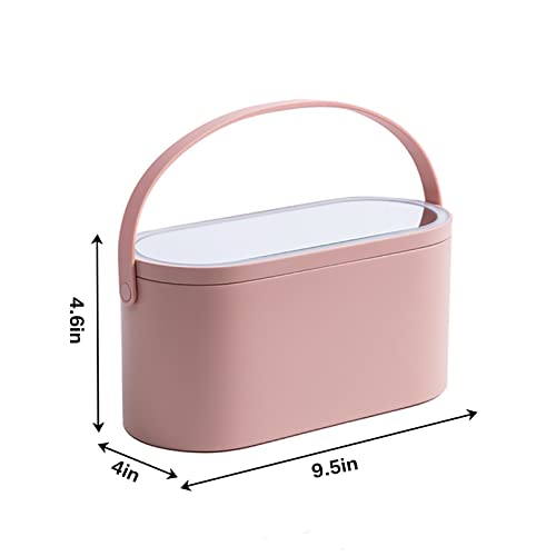 ipalmay Multifunationl Makeup Organizer Storage Box with Led Cosmetic Mirror and Removable LED Light - Image 3