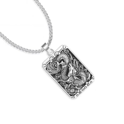 Collier pour hommes dragon rétro chic et pendentif tendance vintage