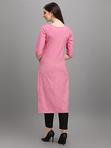 Image of 3 /4 Sleeve Women's Women's Straight A-Line Solid Plain | Fully Stitched Cotton 3 /4 Kurtie for Woman's & Girls || Kurtis for Women Stylish || Kurta & Kurtis