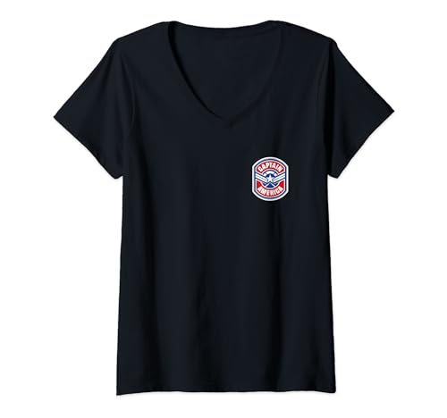 T-shirt Avengers Captain America col V rond motif de l'étoile et des rayures Marvel