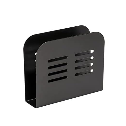 Wenko Portatovaglioli Baco, supporto per tutti i tovaglioli più comuni, ideale per tovaglioli di carta con decorazioni varie, realizzato in metallo verniciato a polvere nero, 15 x 12,5 x 4 cm,55025100