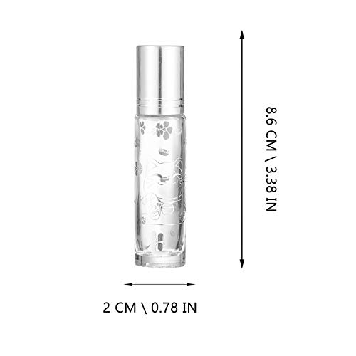 EXCEART 6Pcs 10Ml Claro Rolo de Óleo Essencial de Garrafas Garrafas De Rolo de Vidro Aromaterapia Pe