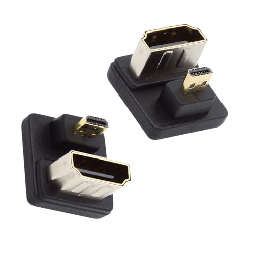 Adaptador HDMI Micro HDMI 2 piezas ángulo 360 grados miniatura 1