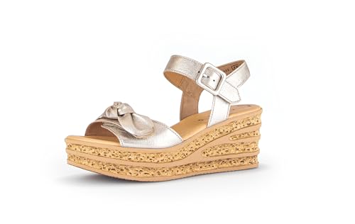 Gabor Damen Keilsandalen, Frauen Sandalen,Best Fitting,offene Schuhe,Strandschuhe,Keilsandaletten,Keilabsatz,Wedge-Heel,hoch,Puder,39 EU / 6 UK