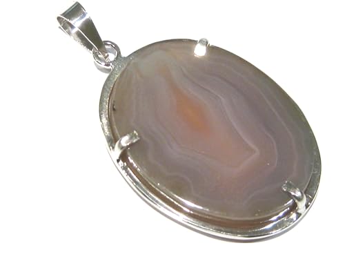 Pendentif agate botswana argent 925 de qualité supérieure et finitions luxe