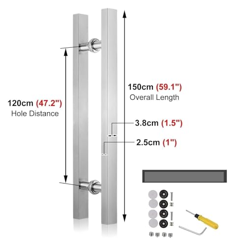 Poignée de porte d'entrée moderne push-pull en H pour vantail bois - 2