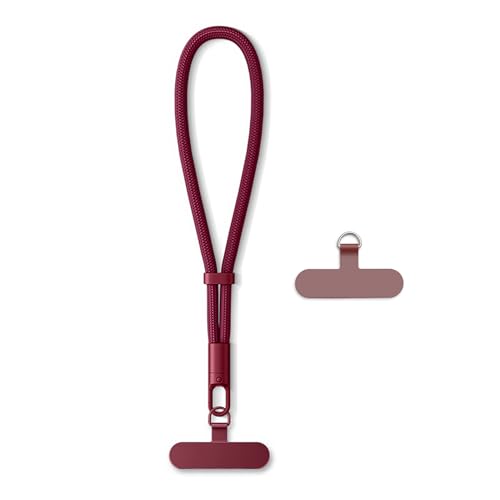 AOKSUNOVA Cinturino per cellulare corto, cinturino da polso per cellulare, portachiavi corto, catenella per cellulare corta universale bordeaux
