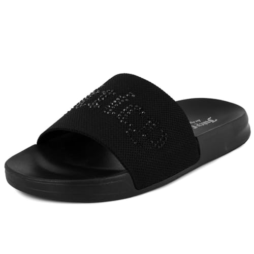 Image of Juicy Couture Slide Sandals, Beach Flats for Women, Summer Shoes