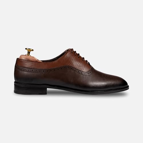Marquis Oxford Shoes for Men – Vintage Two-Tone Leather Wingtip Shoes | Classic Oxfords | Premium Leather Dress Shoes for Men4