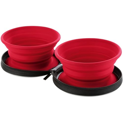 HUNTER Silikonnapf mit Taschenliste, 750 ml, Rot, 2 Stück