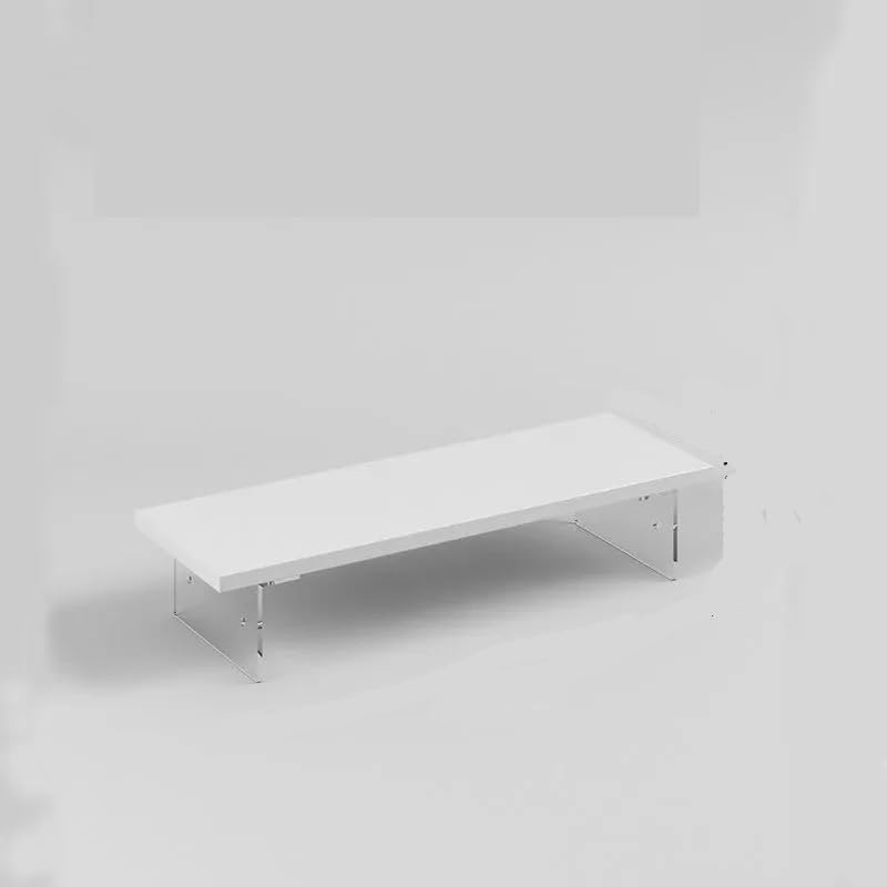 Support de moniteur de bureau en bois rehausseur écran transparent blanc