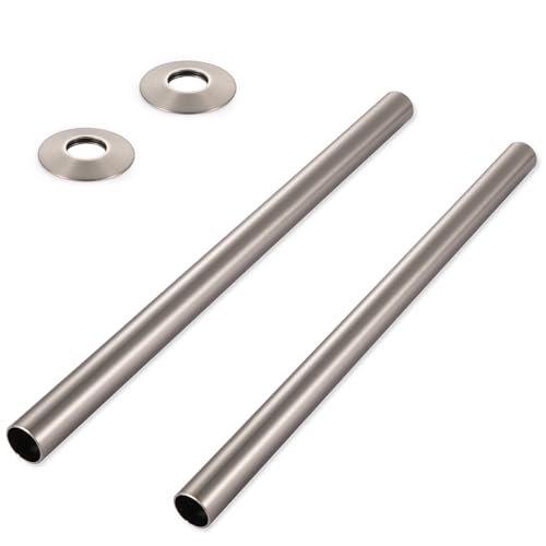 Radiator Pipe Covers & Collars - VANCOCO Covers for Radiator Pipes Radiator Collars Radiator Accessories Radiator Heating Pipes Sleeves Covers 15×300mm(Satin Nickel)