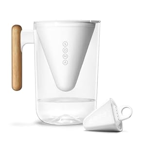 Soma by Full Circle 10-Cup Water Filter Pitcher – Beautiful Water Dispenser with Sustainable Bamboo Handle, Coconut Shell Activated Carbon Filter