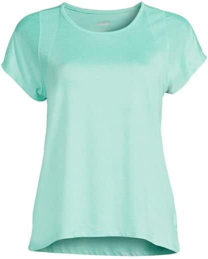 Avia Activewear Women's Relaxed Short Sleeve Performance T-Shirt (Teal Cream-S) - Image 5
