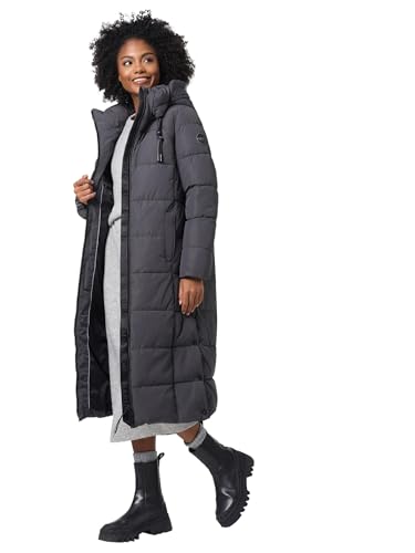 MARIKOO Damen Winterjacke Steppmantel lang gesteppter Mantel Winter Parka Jacke warm B985 [B985-Nadeshik-Anthrazit-Gr.M]