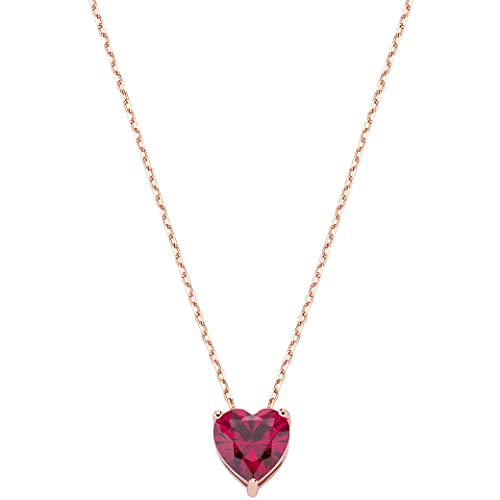 Amen Collana Donna Argento PVD Rose Gold Zirconi (Rosso) CLSHRRZ8