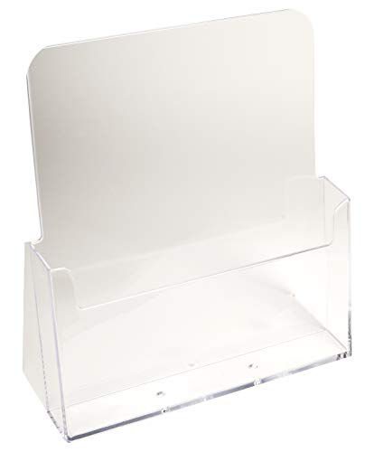 Exacompta 74058D 10er Pack Tischprospekthalter Exacyrl für DIN A4 aus robustem Acryl gefertigt aus einem Guss kristall ideal für Schreibtisch und Büro Verkaufsbüro Flyerhalter