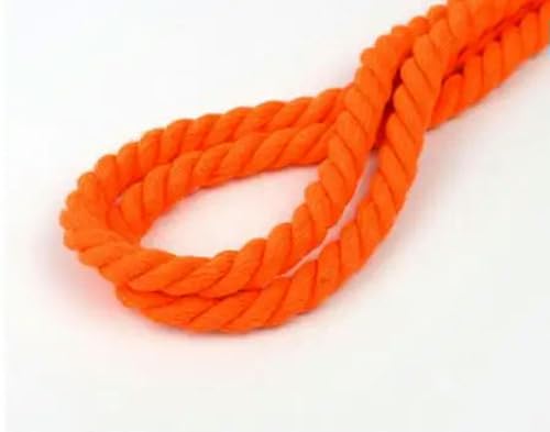 Cuerda de algodón de 8 mm, 3 Cuerdas Trenzadas para decoración de Textiles del hogar, cordón para cinturón, cordón de Bricolaje, 10 Metros, Color Naranja