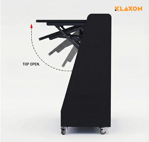 Image of Klaxon Foldable Study Table with Drawer & Storage Shelf | Compact Desk for Home & Students | Folding Design with Lockable Wheels. (Black, DIY Installation) (Black- New, Mylo)