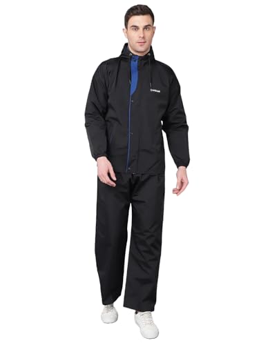 Image of Dollar Rainguard Men's PVC Full Sleeve Solid Reversible Sporty Raincoat Set With Adjustable Hood and Pocket