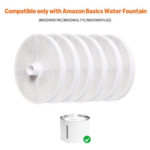 Amazon Basics Replacement Filters for 3L Pet Water Fountain, Pack of 6, White - image 3