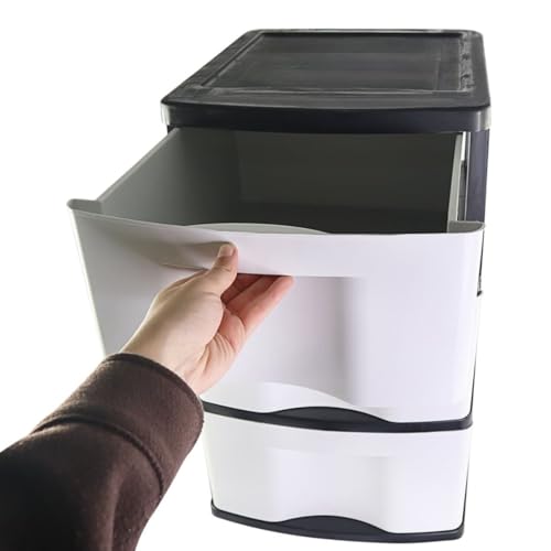 Gaveteiro De Chão C/ 3 Gavetas Grande Preto e Branco - São Bernardo