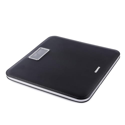 Image of CROWN ELITE Digital Weight Machine For Body Weight Weighing Machine Leather Look Fiber Body Digital Human Weighing Scale With Large Lcd Display (black),180 kg