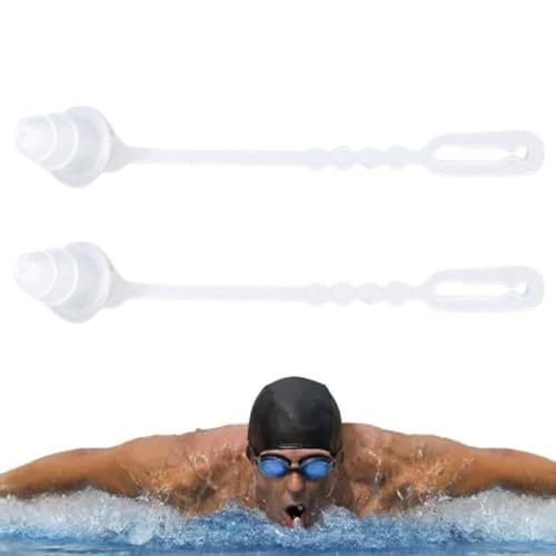 水泳用ゴーグル用のイヤリング - 男性と女性のための吊りストリップ付き|ロープ、柔らかいシリコンで作られた腐敗防止耳栓を備えた防水