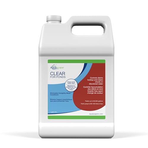 Aquascape CLEAR Water Treatment for Koi and Fish Ponds, Blend of Clarifiers to Clear Cloudy or Discolored Water and Reduce Debris, 1 gallon / 3.78 L | 96068