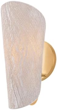 Troy Lighting Ken Wall Sconce | Vintage Gold Leaf Finish | Laminated Coconut Fiber Shade | Mobile-Inspired Sculptural Accent Light | 5" W x 12" H | B3412-VGL