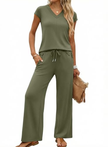 Casly Lamiit 2 Piece Sets for Women Side Slit Summer Casual Travel Outfits