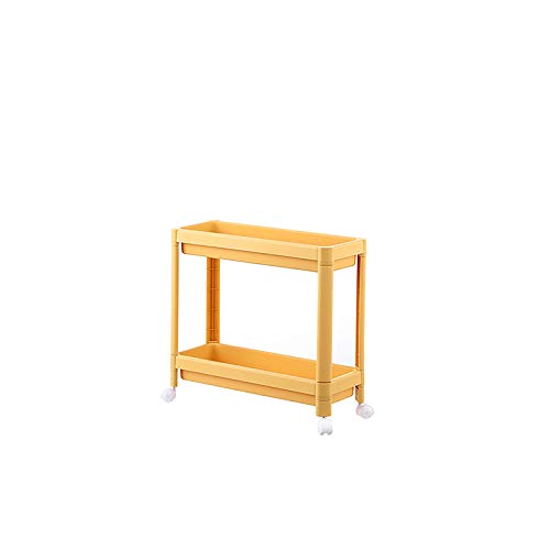 Delgado balanceo la compra, Utilidad No tornillo la compra, Fácil Ensamble Utilidad compras, carretilla almacenamiento con ruedas, para el hogar dormitorio Baño (4 Colores Disponibles),Amarillo,2 Cover