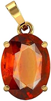 インド製天然認定5.25ラッティまたは4.50カラットのヘソナイト(ゴーム)金メッキペンダント。男女兼用-B092JJR7KW