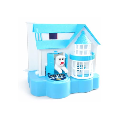 Image of Kids Dollhouse Toy with Dog - Blue Mini Play House Set with Opening Doors | Pretend Play Toy Home for Boys & Girls, Interactive House Playset