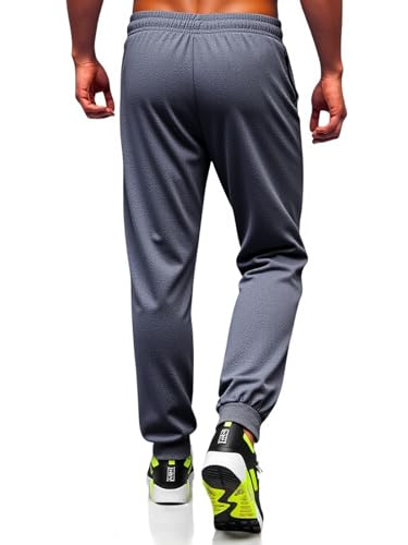 Men's Casual Sweatpants with Zipper Pockets Tapered Fit Drawstring Workout Joggers for Gym Running Lounge4