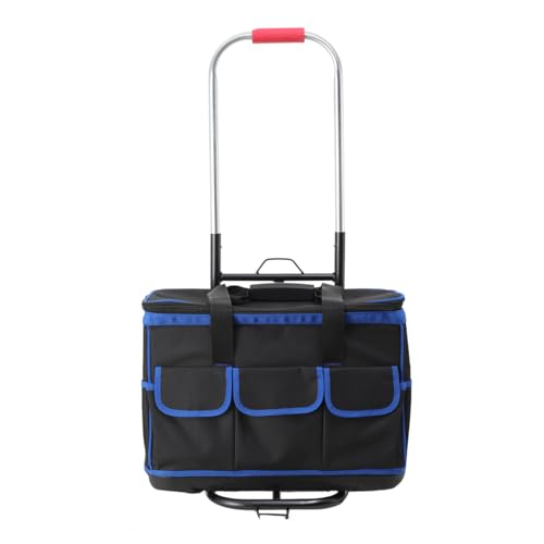 YILIKISS 20-inch Heavy Duty Tool Organizer & Storage - Waterproof, Large Capacity, Wide Mouth, Wheeled Tool Bag for Electrician & Carpenter