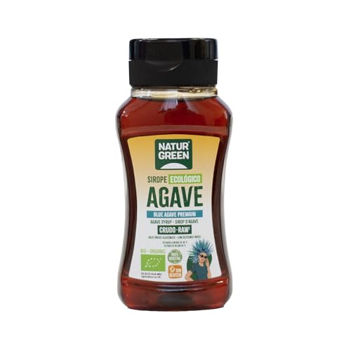 NaturGreen - Sirope de Agave Crudo Bio 236 ml, Edulcorante Natural, Agave Azul, Alternativa Vegana a la Miel y el Azúcar, Sin Gluten, Ideal para Endulzar Bebidas, Yogures y Postres