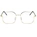 Unisex Glasses Frame Fashion Gold Square Full Frame Decoration Prescription Glasses