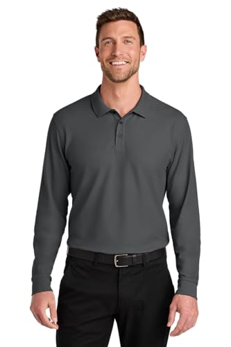 Polo unisex Port Authority Wearever Signature de piqué de manga larga