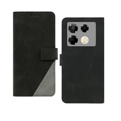 Image of amazon basics Infinix Note 40 Pro 5G Flip Cover | Card Pockets Wallet & Stand | Flip Cover for Infinix Note 40 Pro 5G (Black with Grey)