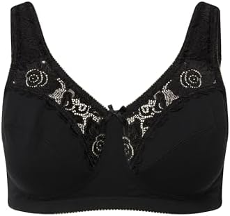 Ulla Popken Dames grote maten plus size microvezel beha, verpakking van 2, zonder beugel, voorgevormde cups zwart 120C 793032130-120C, zwart, 120C : Ulla Popken