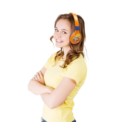 Image of LEXiBOOK, Naruto Bluetooth Headphones, HPBT010NA | 2-in-1 Bluetooth & Wired, Microphone, Rechargeable battery, Orange /Blue
