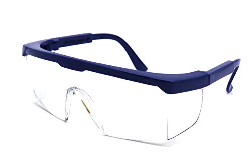 ColorViper Adjustable Eyewear Medical Safety Glasses Surgical Liquid Splash Shield UV400 size for small small/medium face (BLUE)