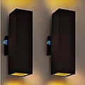 Up and Down Lights Outdoor Wall Light Dusk to Dawn, Exterior Light Fixture Wall Mount 2 Pack, Matte Black Front Porch Light, IP65 Outdoor Wall Sconce for Patio, Garage, Front Door - ETL Listed