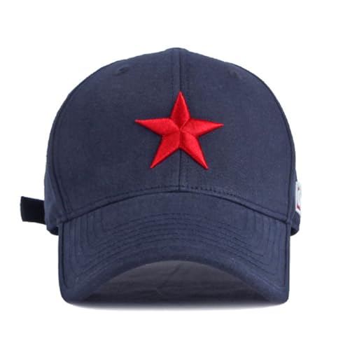 Gorra de béisbol de algodón con bordado de estrella roja miniatura 3