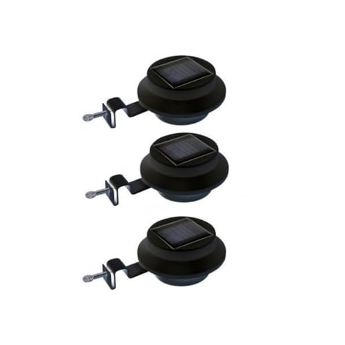 SHOP-STORY - GUTLIGHTS : Pack de 3 Lampes Solaires LED pour Gouttière en PP, Éclairage Extérieur avec Détecteur Crépusculaire pour Jardin ou Terrasse