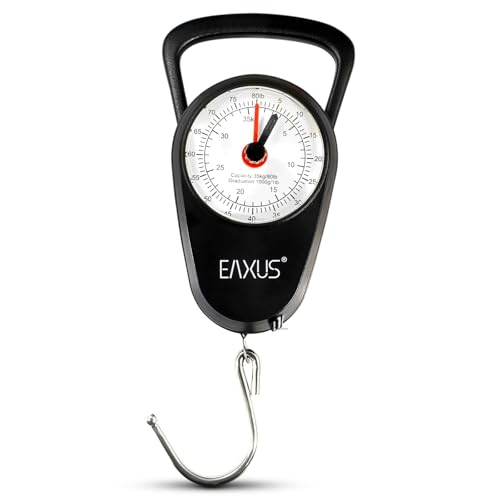 Eaxus® Balanza de equipaje analógica/balanza de equipaje - hasta 35kg con gancho de equipaje
